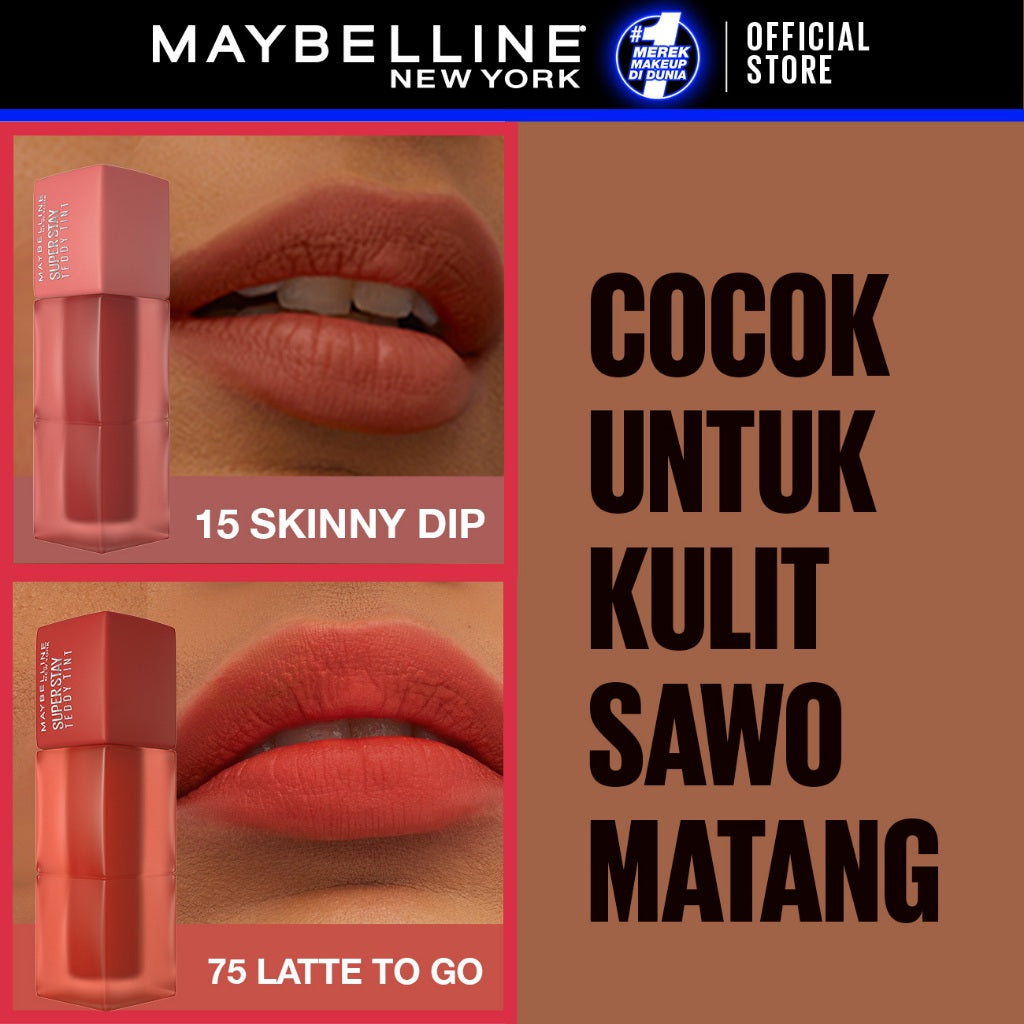 MAYBELLINE OFFICIAL Superstay Teddy Tint 2 pcs 5 mL - Teddy Soft Matte Tahan 12 Jam Lipstick Lipcream Liptint