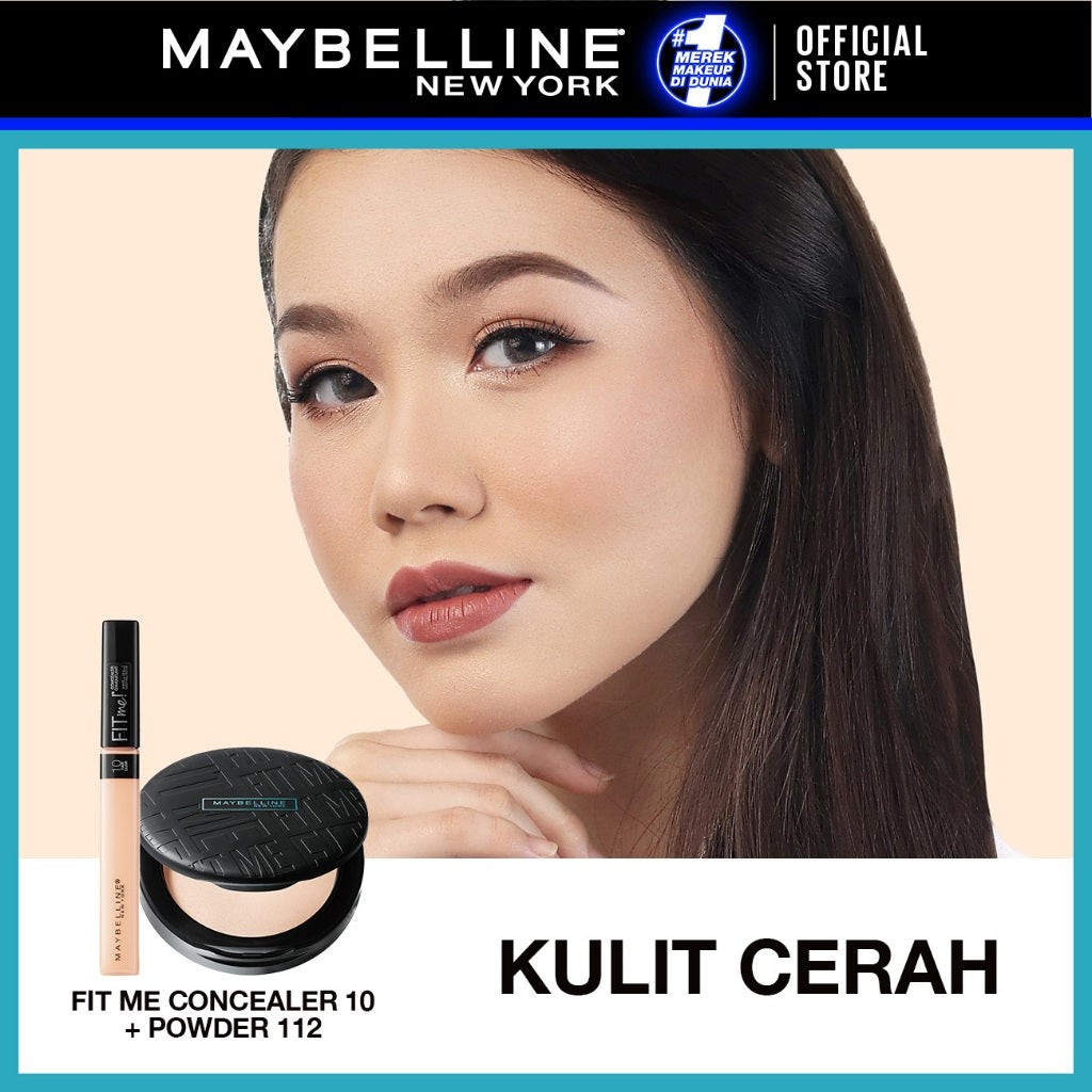 MAYBELLINE OFFICIAL Paket Makeup Pemula Fit Me Concealer + Powder