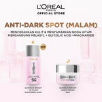 [BIG SIZE] L'oreal Paris 2 Pcs Glycolic Bright Anti-Dark Spot Daily UV Fluid SPF 50+ 50ml  Sunscreen Paket Skincare Set | Sunscreen Serum Brightening Dark Spot Acne Glowing Anti Aging Barrier