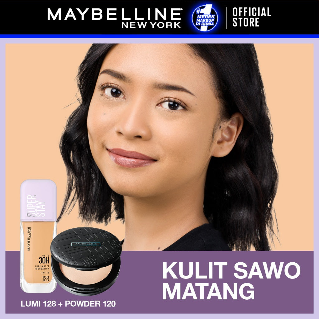 MAYBELLINE OFFICIAL Paket Makeup Superstay Lumi Foundation + Fit Me Compact Powder
