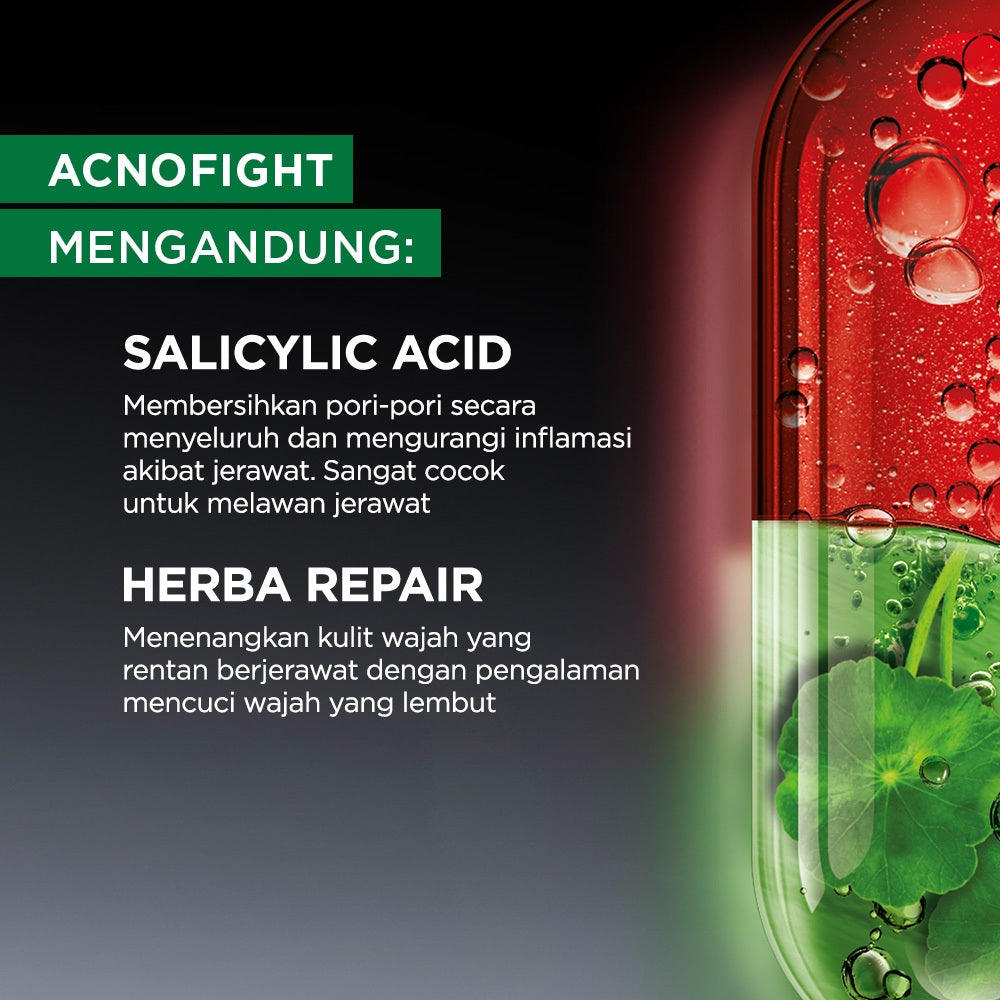 [PAKET HEMAT ISI 2] GARNIER Men Facial Wash Acno Fight Anti-Acne Scrub In Foam Skin Care 100ml Salicylic Actives + Herba Repair Skincare sabun cuci muka pria face wash pembersih wajah