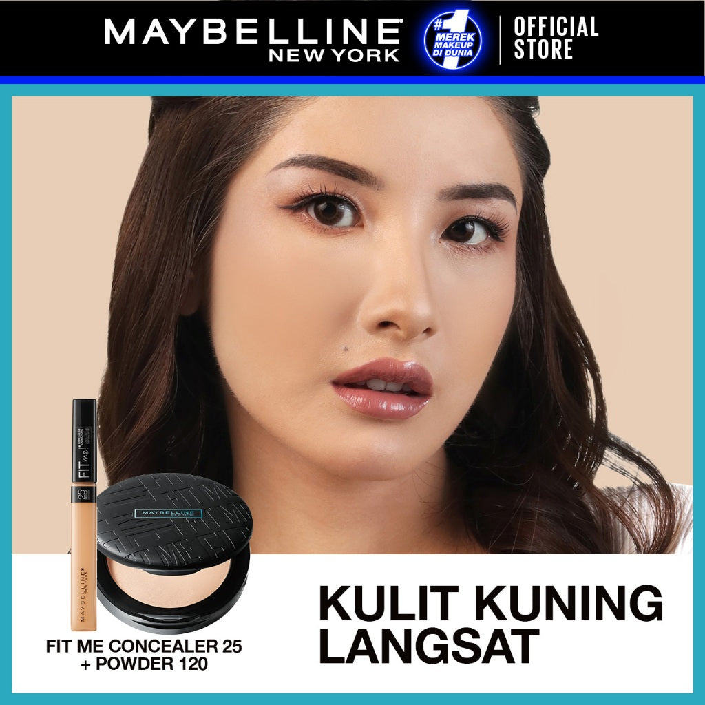 MAYBELLINE OFFICIAL Paket Makeup Pemula Fit Me Concealer + Powder