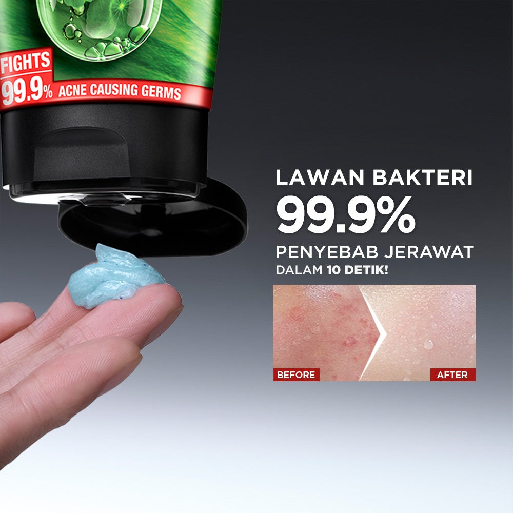 [PAKET HEMAT ISI 2] GARNIER Men Facial Wash Acno Fight Anti-Acne Scrub In Foam Skin Care 100ml Salicylic Actives + Herba Repair Skincare sabun cuci muka pria face wash pembersih wajah