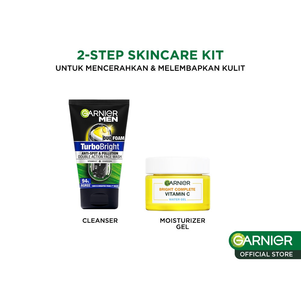 GARNIER MEN Paket Skincare Pria Lengkap Isi 2pcs 3pcs Men Face Care - Micellar Water Face Wash Serum Cleanser Moisturizer Gel Sunscreen