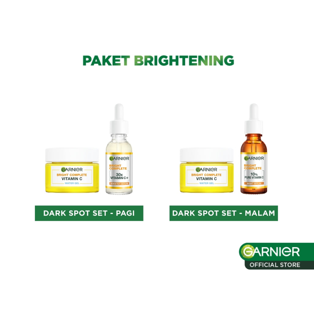 GARNIER Paket Skincare 1 Set Lengkap Vitamin C Brightening 2pcs 3pcs 5pcs| Day Cream Tone Up Mencerahkan Moisturizer Pelembab Facial Wash Sunscreen