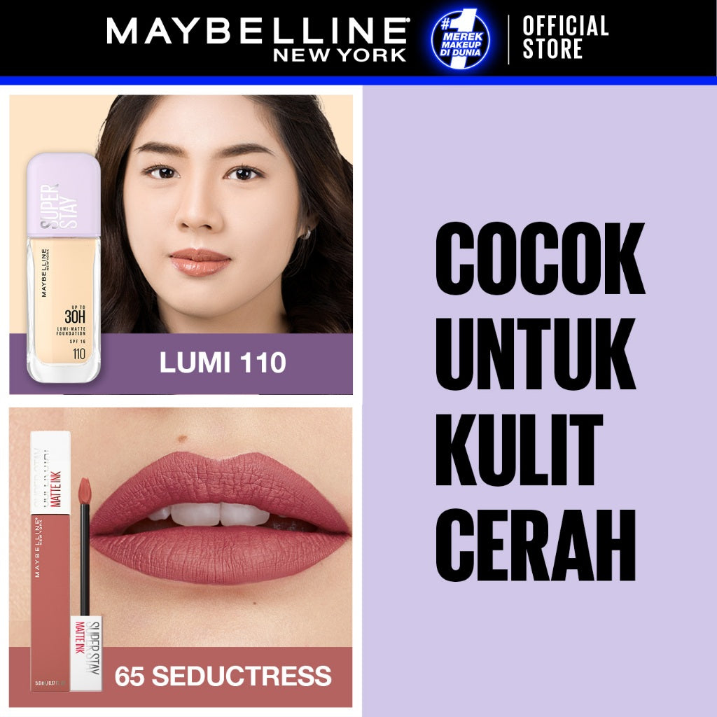 MAYBELLINE OFFICIAL Paket Transferproof Bundle Superstay Lumi Matte + Matte Ink