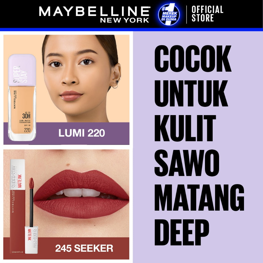 MAYBELLINE OFFICIAL Paket Transferproof Bundle Superstay Lumi Matte + Matte Ink
