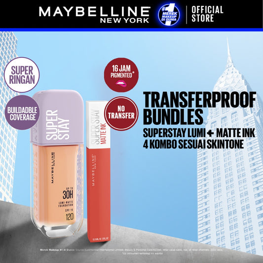 MAYBELLINE OFFICIAL Paket Transferproof Bundle Superstay Lumi Matte + Matte Ink