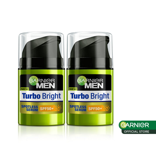 (PAKET HEMAT ISI 2) Garnier Men Turbo Bright Spot-proof Serum SPF50+ 40ml Skincare (Serum Wajah Pria untuk Kulit Cerah)