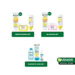GARNIER 3pcs Paket Skincare Set | Micellar Water Serum Wash Cleanser Moisturizer Gel Super UV Sunscreen SPF