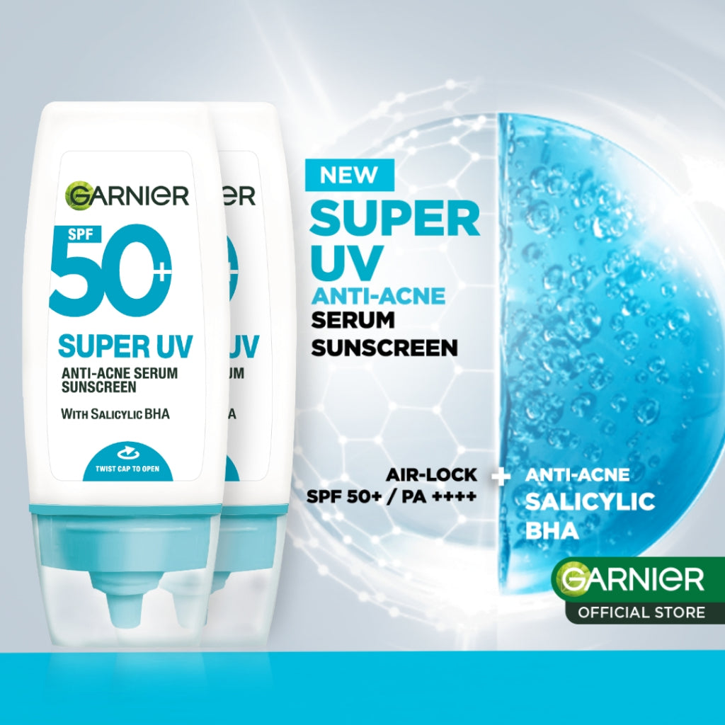 GARNIER Paket Skincare 1 Set Lengkap Salycilic Acid Anti Acne Lawan Jerawat 2pcs 3pcs 5pcs | Day Cream Tone Up Mencerahkan Moisturizer Pelembab Facial Wash Sunscreen