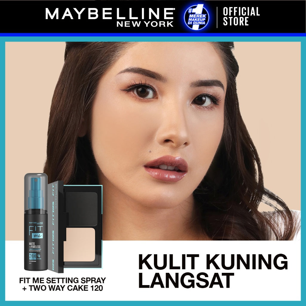 MAYBELLINE OFFICIAL Paket Tahan Longsor Two Way Cake + Setting Spray