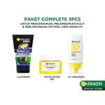 GARNIER MEN Paket Skincare Pria Lengkap Isi 2pcs 3pcs Men Face Care - Micellar Water Face Wash Serum Cleanser Moisturizer Gel Sunscreen