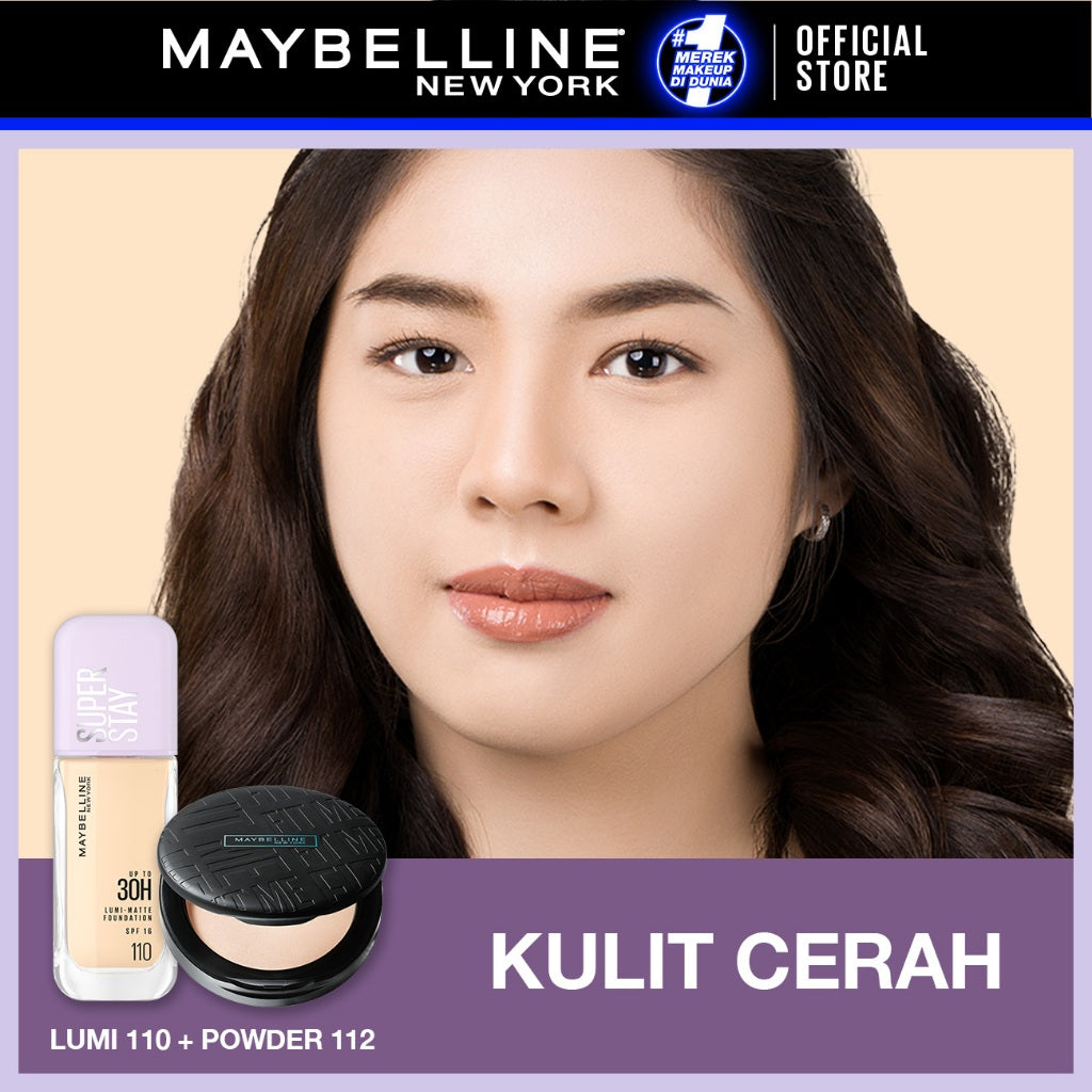 MAYBELLINE OFFICIAL Paket Makeup Superstay Lumi Foundation + Fit Me Compact Powder
