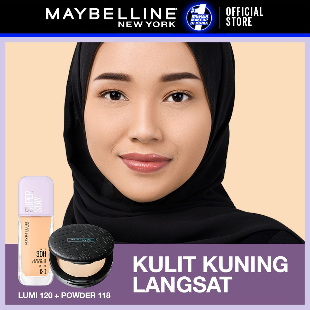 MAYBELLINE OFFICIAL Paket Makeup Superstay Lumi Foundation + Fit Me Compact Powder