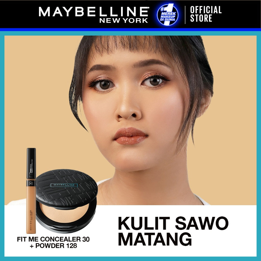 MAYBELLINE OFFICIAL Paket Makeup Pemula Fit Me Concealer + Powder