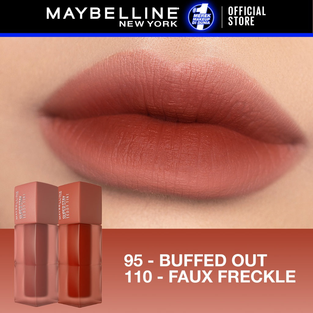 MAYBELLINE OFFICIAL Paket Ombre Superstay Teddy Tint Nudes 2 pcs - Soft Matte Tahan 12 Jam Ombre Set Lipstick Long Lasting Transferproof Waterproof Tahan Lama Lip Tint Lip Velvet Lipstik