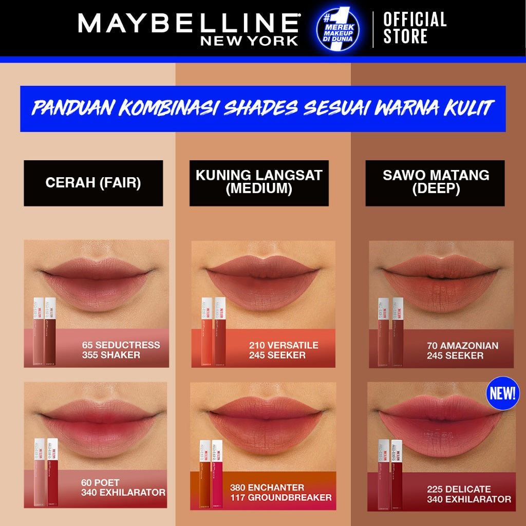 MAYBELLINE OFFICIAL Paket Hemat Superstay Matte Ink 2 pcs Ombre Set Lipstick - Long Lasting