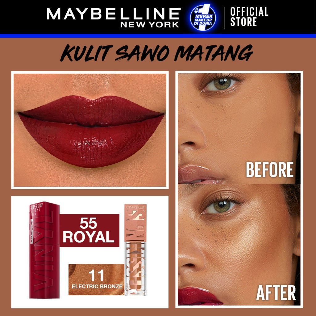 [EXCLUSIVE SHOPEE] MAYBELLINE OFFICIAL Glow Up Duo Shine All Day - Sunkisser 2-in-1 Blush Highlighter + Superstay Vinyl Ink