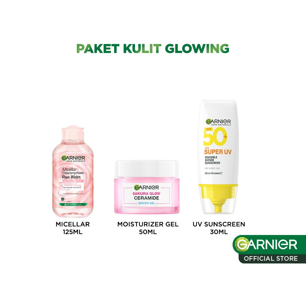 GARNIER Paket Skincare 1 Set Lengkap Sakura Glow Ceramide Skin Barrier 2pcs 3pcs 5pcs| Day Cream Tone Up Mencerahkan moisturizer pelembab Facial Wash Sunscreen