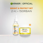 GARNIER Paket Skincare 1 Set Lengkap Vitamin C Brightening Daily Set Serum & Day Cream| Day Cream 50 ml + Serum 30 ml tone up mencerahkan moisturizer pelembab