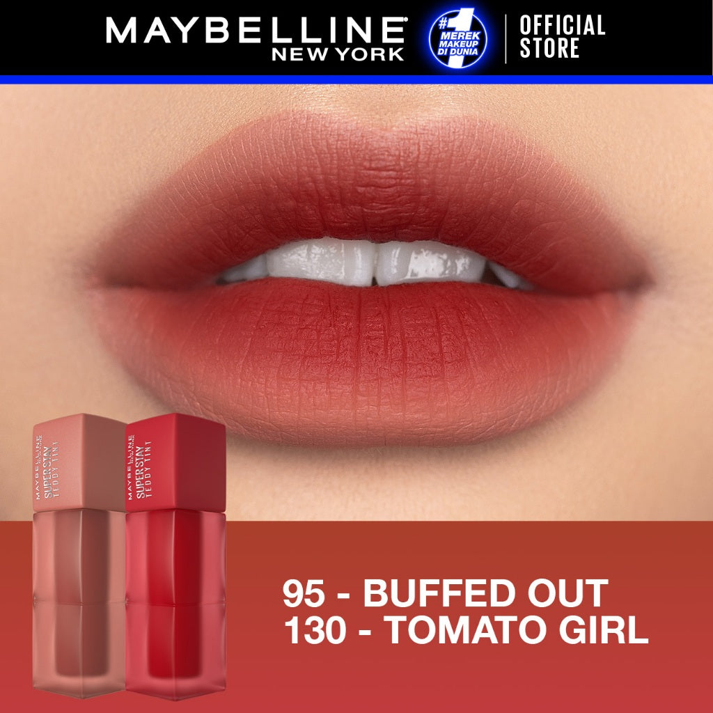 MAYBELLINE OFFICIAL Paket Ombre Superstay Teddy Tint Nudes 2 pcs - Soft Matte Tahan 12 Jam Ombre Set Lipstick Long Lasting Transferproof Waterproof Tahan Lama Lip Tint Lip Velvet Lipstik