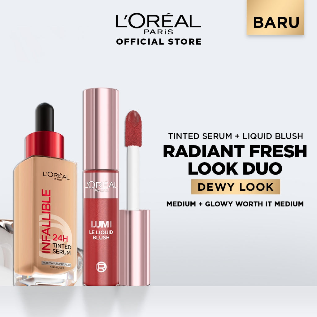 [BARU] Paket Tinted Serum Foundation + Lumi Le Liquid Blush |Memberikan Hasil Kulit Glowing dengan Flawless Coverage Hingga 24 Jam| Make Up Tahan Lama Waterproof dan Transferproof Blendable No Patchy No Cakey