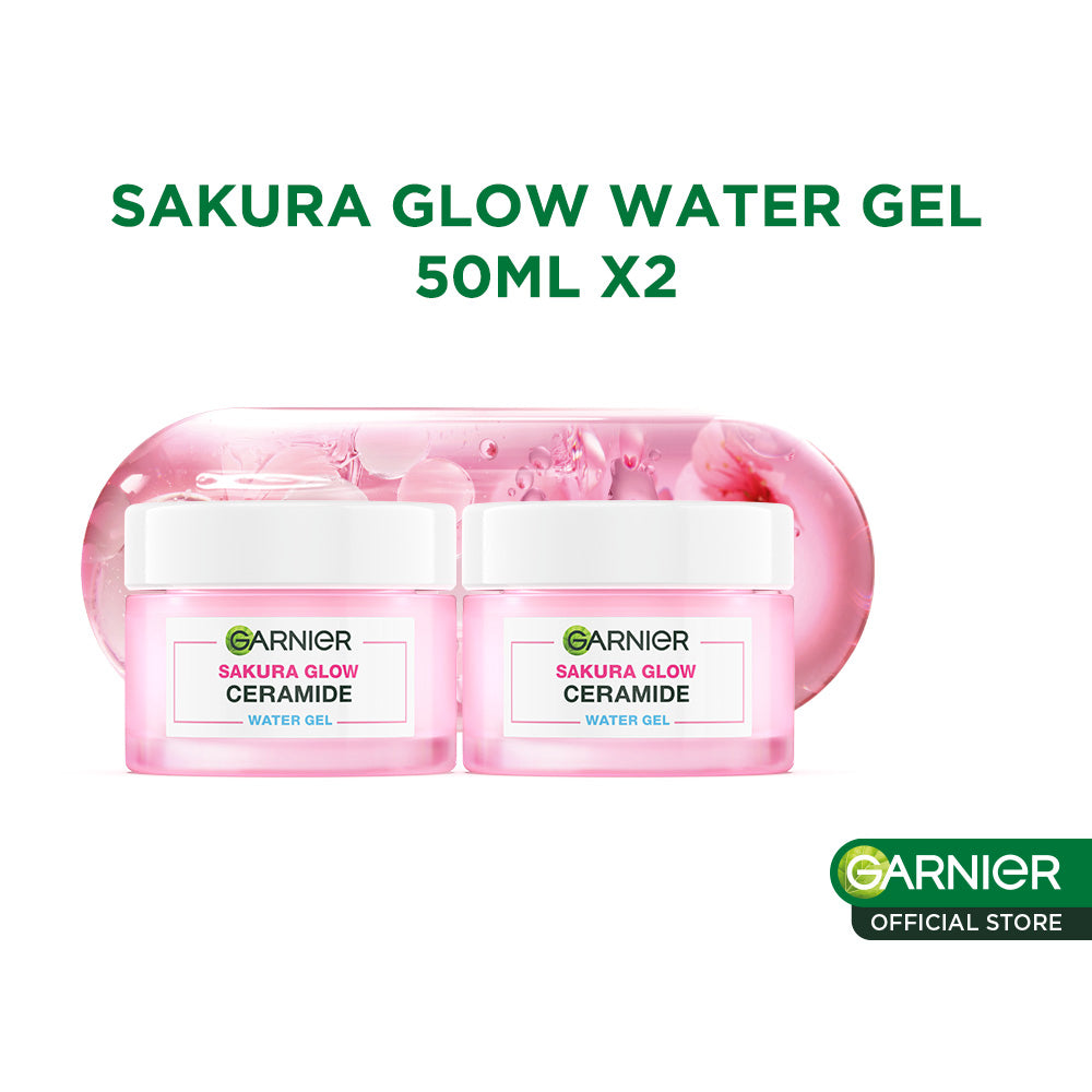 [PAKET HEMAT ISI 2] GARNIER Sakura Glow Ceramide Barrier Moisturizer Gel 50ml Skincare Water Gel Pelembab Ringan mencerahkan tone up pelembab wajah cream pemutih wajah glowing cepat