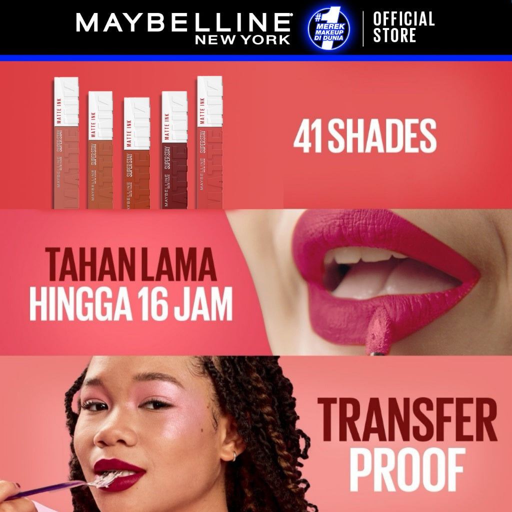 MAYBELLINE OFFICIAL Long Lasting Duo - Sky High Mascara + Superstay Matte Ink | Paket Mascara Lipstick Tahan Lama Waterproof Transferproof Maskara Lipstik