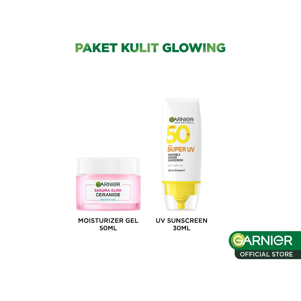 GARNIER Paket Skincare 1 Set Lengkap Sakura Glow Ceramide Skin Barrier 2pcs 3pcs 5pcs| Day Cream Tone Up Mencerahkan moisturizer pelembab Facial Wash Sunscreen