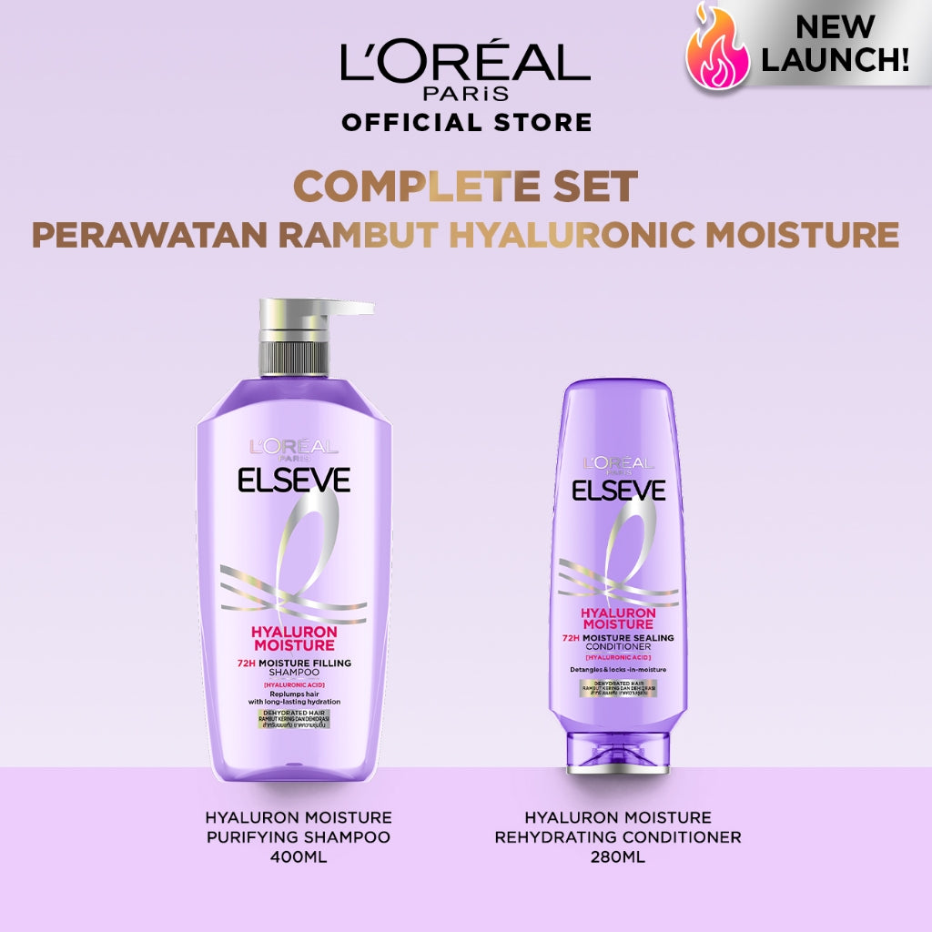 [PAKET HEMAT 2PCS] Elseve Hair Care Shampoo + Conditioner | Perawatan Rambut Kering, Rontok, Rusak, Lepek & Berminyak | Hair Treatment for Dry, Damaged, Hair Loss, Greasy, Oily | Hyaluronic Acid | Salicylic Acid | Ceramide