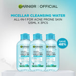 Garnier Micellar Salicylic Blue - 3 pcs 125 ml Skincare Pembersih Wajah & Makeup Kulit Berminyak
