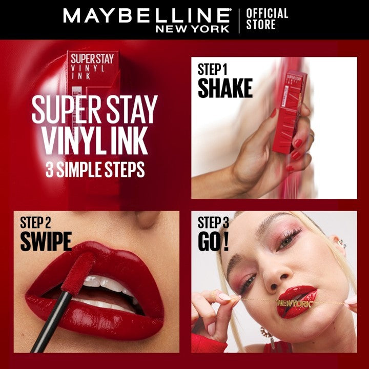 MAYBELLINE OFFICIAL Paket Hemat Superstay Vinyl Ink 2 pcs Ombre Set Lipstick Long Lasting