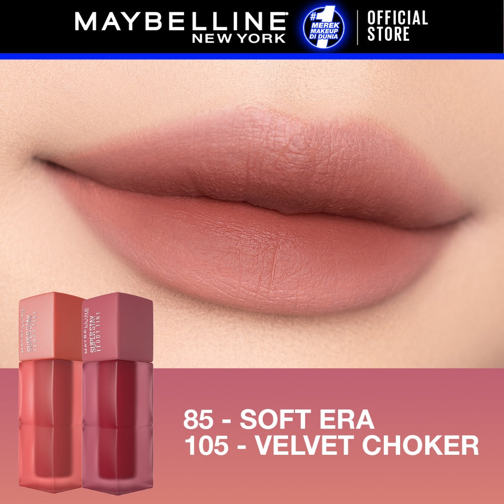 MAYBELLINE OFFICIAL Paket Ombre Superstay Teddy Tint Nudes 2 pcs - Soft Matte Tahan 12 Jam Ombre Set Lipstick Long Lasting Transferproof Waterproof Tahan Lama Lip Tint Lip Velvet Lipstik