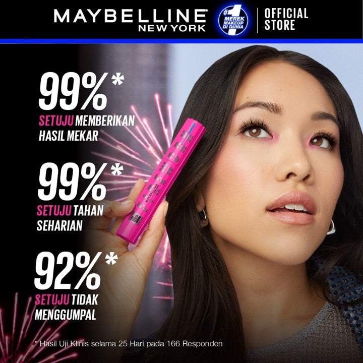 MAYBELLINE OFFICIAL Paket Makeup EYE Firework Mascara + Tattoo 48h Eyeliner - Waterproof Maskara Eye Makeup Black Smudgeproof Panjang