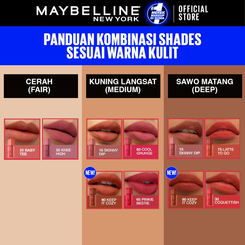 MAYBELLINE OFFICIAL Superstay Teddy Tint 2 pcs 5 mL - Teddy Soft Matte Tahan 12 Jam Lipstick Lipcream Liptint
