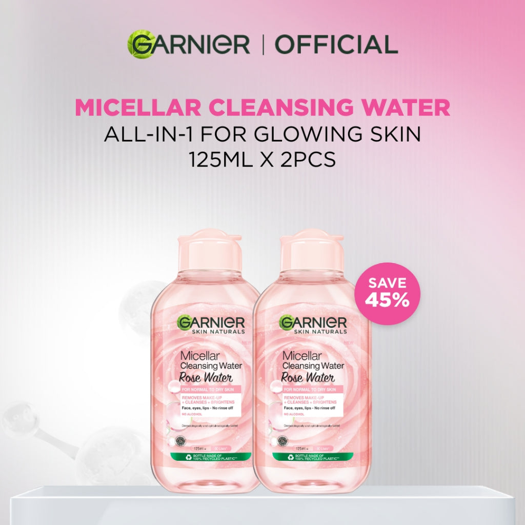 [PAKET HEMAT ISI 2] GARNIER Micellar Water 125ml ALL VARIANT Skincare Cleansing - Pembersih Wajah & Make up untuk Kulit Sensitif Micellar Cleansing Water Paket Skincare 1 set lengkap