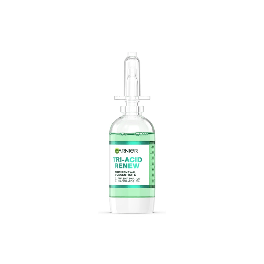 GARNIER Tri Acid Renew Peeling Serum Exfoliasi Wajah - Glass Skin AHA BHA PHA 10% Niacinamide 5% Skincare Exfoliating Renewal Concentrate kulit ideal daily safe for sensitive skin exfoliant serum mencerahkan wajah