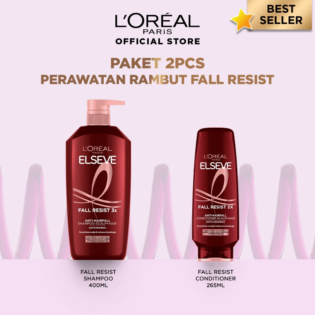 [PAKET HEMAT 2PCS] Elseve Hair Care Shampoo + Conditioner | Perawatan Rambut Kering, Rontok, Rusak, Lepek & Berminyak | Hair Treatment for Dry, Damaged, Hair Loss, Greasy, Oily | Hyaluronic Acid | Salicylic Acid | Ceramide