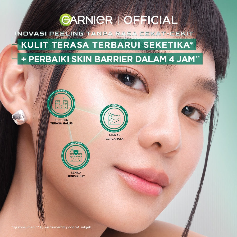 GARNIER Tri Acid Renew Peeling Serum Exfoliasi Wajah - Glass Skin AHA BHA PHA 10% Niacinamide 5% Skincare Exfoliating Renewal Concentrate kulit ideal daily safe for sensitive skin exfoliant serum mencerahkan wajah