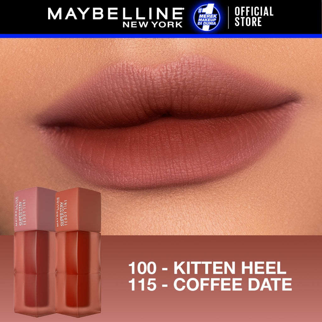 MAYBELLINE OFFICIAL Paket Ombre Superstay Teddy Tint Nudes 2 pcs - Soft Matte Tahan 12 Jam Ombre Set Lipstick Long Lasting Transferproof Waterproof Tahan Lama Lip Tint Lip Velvet Lipstik