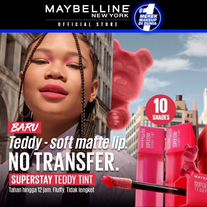 MAYBELLINE OFFICIAL Superstay Teddy Tint 2 pcs 5 mL - Teddy Soft Matte Tahan 12 Jam Lipstick Lipcream Liptint