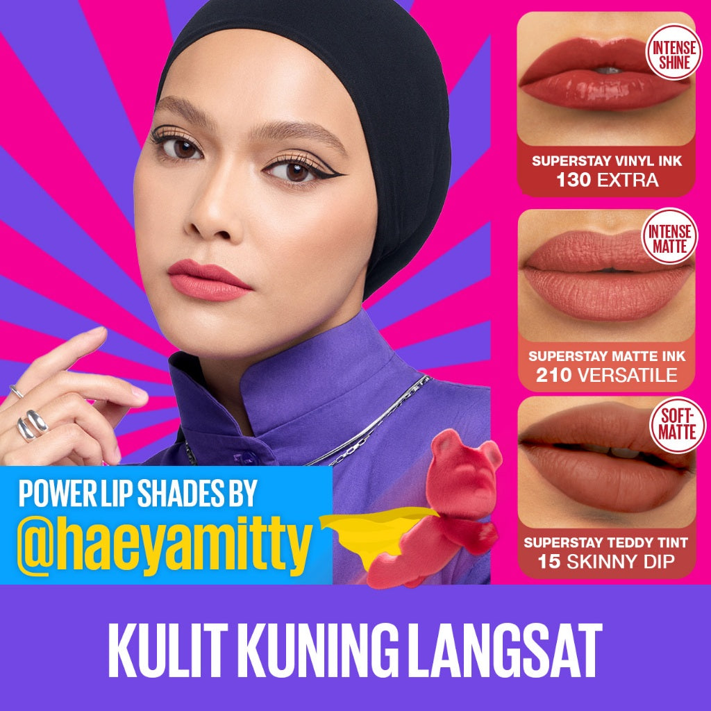 MAYBELLINE OFFICIAL Superstay Lip Bundle Superstay Matte Ink + Superstay Vinyl Ink + Superstay Teddy Tint | Liquid Long Lasting Waterproof Matte Lipstick Lipcream Make Up Transferproof