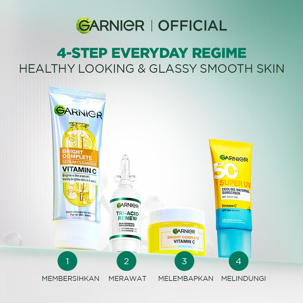 GARNIER Tri Acid Renew Peeling Serum Exfoliasi Wajah - Glass Skin AHA BHA PHA 10% Niacinamide 5% Skincare Exfoliating Renewal Concentrate kulit ideal daily safe for sensitive skin exfoliant serum mencerahkan wajah