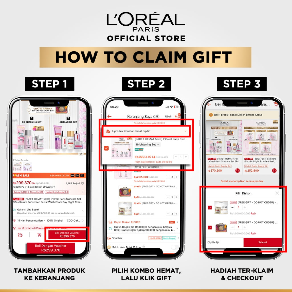 [PAKET HEMAT ISI 2] L'Oreal Paris Elseve Extraordinary Oil Gold Hair Treatment Serum 100mlx2Pcs - Rambut Halus Berkilau dalam Satu Pemakaian - dari Bunga Istimewa Omega 3 - Perawatan Rambut Vitamin Rambut Twinpack 100ml Rambut Kering Kusam Treatment