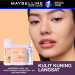 MAYBELLINE OFFICIAL Superstay Unbreakable Set - Superstay Setting Spray, Flex Powder Foundation, Lumi Matte Foundation Shade 111 Transferproof Ringan Tahan Air Waterproof