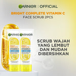 [PAKET HEMAT ISI 2] GARNIER Facial Wash Bright Complete Vitamin C Brightening Scrub Cleanser Face Wash 100ml | Skincare Pembersih Wajah Mencerahkan sabun cuci muka sabun muka glowing dan memutihkan
