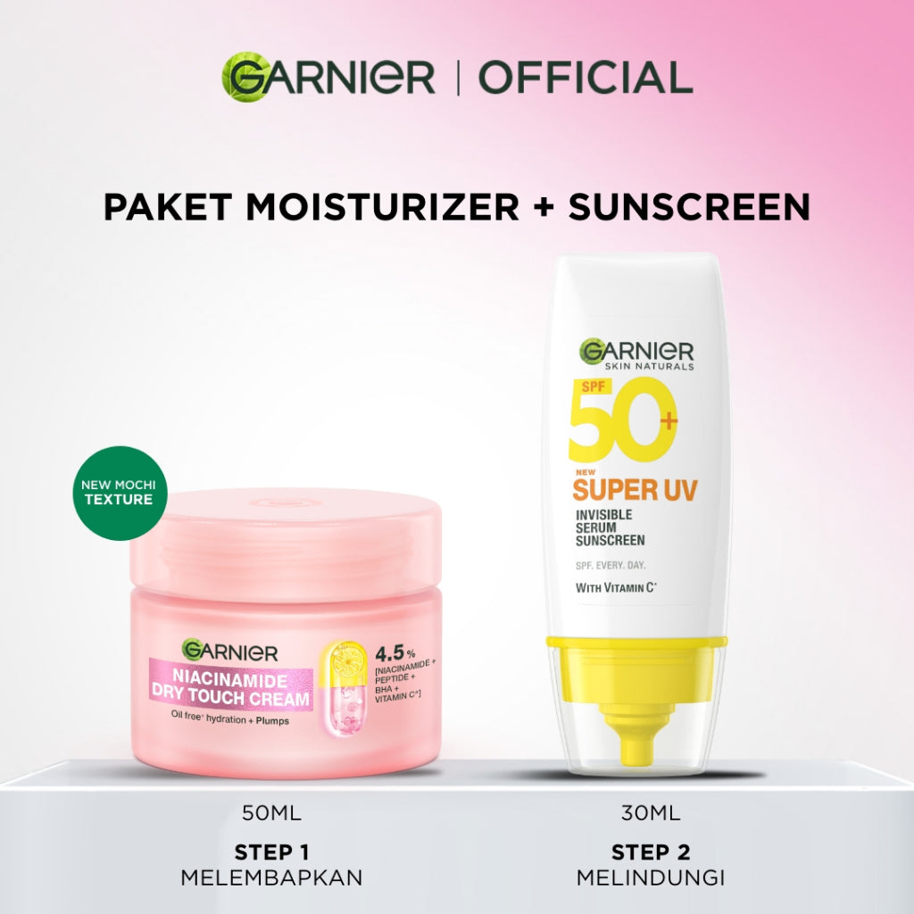 [PAKET HEMAT ISI 2] GARNIER Super UV Serum Sunscreen ALL VARIANT SPF 50+ PA++++ Vitamin C Skincare - 30ml Sunblock Mencerahkan Wajah Sunscreen SPF 50 PA ++++