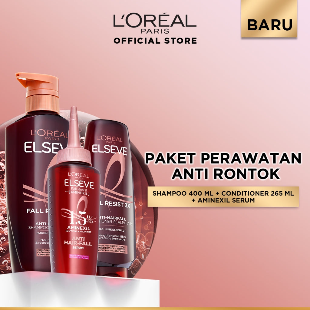 [BARU] L'Oreal Paris Elseve Aminexil Serum  - Anti Hair-Fall Serum With Aminexil - 102ml -  Perawatan Kekuatan Rambut, yang Rambutnya patah , Rambut Rontok, Serum Kulit Kepala.