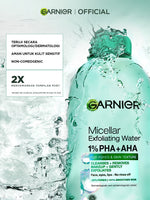 BARU Garnier Micellar Water Peeling Exfoliating 1% AHA + PHA - 400ml Skincare Pembersih Wajah & Make up untuk mengangkat sel kulit mati